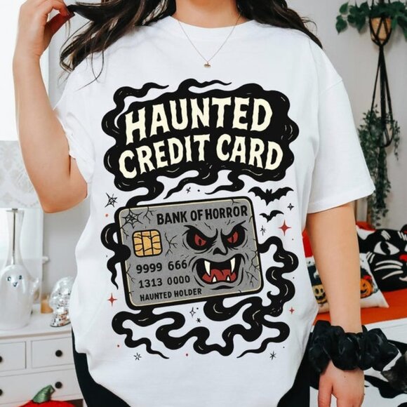 Retro Funny Credit Card  Shirt, Funny Bank of Horror Tee - Picture 1 of 3